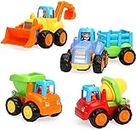 TINOTEEN Baby Spielzeugauto Spielsachen Baufahrzeuge Push and Go Reibungsgetriebenes Auto Spielzeug für 1 2 3 Jahr Kinder Kleinkinder