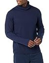 Amazon Essentials Men's Performance Soft Tech Roll Neck Long-Sleeve Shirt, Navy, Medium