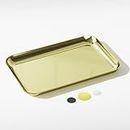 Bathroom Counter Tray Vanity Tray: Golden Small Tray Stainless Steel for Candle, Soap - Kitchen and Bathroom Countertop Organizer