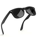 wearPro Polarised-Sunglasses-Mens-Womens-UV400-Protection Rectangular Sunglasses Retro Black Sun Glasses Unisex Classic Ultralight Shades For Cycling Driving Fishing(Black)
