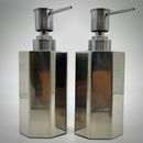 Threshold Soap Pump Stainless Steel Polished Lotion Dispenser Octagonal x 2 PACK
