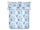 Bombay Dyeing Florentine Double Bedsheet 144 TC Cotton Premium Bedsheet with 2 Pillow Covers (Queen, Blue)