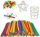 AEXONIZ TOYS Straws Building Blocks Game Set for 3-8 Years Old Kids Boys & Girls,Multicolor,90+ Piece