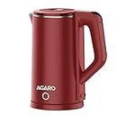 AGARO Elegant Electric Kettle, 1.8L, Double Layered Kettle, Stainless Steel Inner Body, Auto Shut Off, Boil Dry Protection, Portable, Red