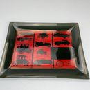 Vintage Smoke Glass Dresser Vanity Tray 9x7 Classic Cars 1960s Trinkets Change