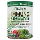 Fit & Lean Immune Greens Powder, Organic, Superfood, Non-GMO, Natural, Vegan Shake