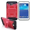 Samsung Galaxy Tab E Lite 7.0" SM-T113(2016) iRhino Case Shockproof Heavy Duty Armor Rugged Hybrid Kickstand Protective Cover Case (Red)
