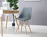 Bhumika Overseas Eames Replica Nordan DSW Stylish Modern Furniture Plastic Chairs with Cushion Grey Color
