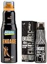 Engage Tickle Deodorant for Men, Citrus and Spicy, Skin Friendly, 220ml & Engage XX1 Cologne No Gas Perfume for Men, Citrus and Spicy, Skin Friendly, 135ml