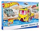 Hot Wheels Trucks 10-Pack, 10 Toy Semi-Trucks, Pickups, Construction Trucks, Big Rigs & Haulers, Modern & Retro Models, Gift for Kids, HMK46