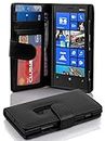 Cadorabo Book Case Compatible with Nokia Lumia 920 in Midnight Black - with Magnetic Closure and 3 Card Slots - Wallet Etui Cover Pouch PU Leather Flip
