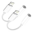 Headphone Adapter for iPhone Aux Adapter Apple Lightning to 3.5 mm Headphone Jack Adapter iPhone Audio Adaptor 2 Pack Apple MFi Certified