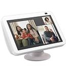 Echo Show 8 (2nd Gen, 2021 release) in Glacier White bundle with Made for Amazon Tilt + Swivel Stand