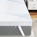 BedStory Memory Foam Mattress Topper Double Bed, Deep Sleep 7CM Thickness Double Mattress Topper for Back Pain Relief with Removable Zipped & Elastic Straps Hypoallergenic Mattress Topper-135x190x7CM