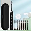 Electric Toothbrush for Kids Adults - Electric Toothbrush with 8 Brush Heads, 6 Cleaning Modes, Toothbrush Travel Box, Ipx7 Water Proofing Electric Toothbrush 42000vpm with Smart Timers #B