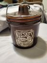 Vintage Cheese Crock with Locking Wire Bail Lid Dark Brown Glaze Jar 4" Nueske's