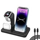 FDGAO Charging Station for Apple Devices, 3 in 1 Fast Charging Stand Dock for iPhone 14 13 12 11 Pro Max XS XR 8 7 6s & Airpods Pro/3/2/1, Wireless Charger for Apple Watch 8/7/6/5/4/3/2/Ultra/SE