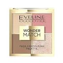 Eveline Contour Palette Wonder Match 4-in-1 Make-up für Gesichtskonturierung mit Rouge, Bronzer, Highlighter und Puder, vegan, 1 x 10 g Nr 2
