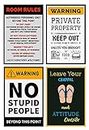 PRINTNET Paper Funny Poster, Laminated, Multicolour, 12x18 Inch, Pack of 4
