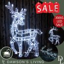 Weihnachten LED Deko Leuchten Stehrentier oder Weihnachtsmann Schlitten Outdoor 90cm