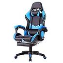 Ufurniture PU Leather Ergonomic Gaming Chair with footrest Computer Racing Chair Reclining Executive Office Chair Desk Chair for Adults Teens Blue & Black