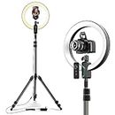 Viozon 12'' Ring Light with Extendable 79'' Tripod, Compatible with 3.5-6.7'' Phone &DSLR,Remote Control,Dimmable LED Selfie Circle Lights for YouTube/Tiktok/Photography/Zoom Meeting