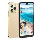 Zunate I14pro Max 4G Smartphone, 6.1in HD Screen Phone for Android 11 with Navigation System, Dual SIM 4GB RAM 64GB ROM 8MP 16MP 4000mAh Battery Unlocked Mobile Phone for Senior(Gold)