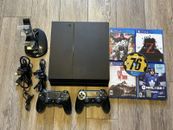 Sony PlayStation 4 PS4 500GB Black Console w/ 5 Games 2 Controllers CUH-1215A