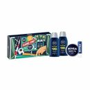Nivea Men /Game On/ Mini Travel Essentials: 2x Shower Gel +Lip Balm +Creme, Gift