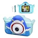 BLiSS HUES Camera Toys with Shark Silicone Cover, Digital Mini Camera for Kids with Video Recording & in-Built Games- 2.0-inch Screen- Toys for 3-12 Year Old Boys Girls