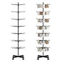 Hypergiant Retail Display Stand 7 Tier Rotating Rack For Store Display Shelves,Jewelry Keyring Socking Hats,Movable Shop Spinner for Toys Show ,Black,Adjustable height
