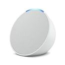 Amazon Echo Pop| Smart speaker with Alexa and Bluetooth| Loud sound, balanced bass, crisp vocals| White