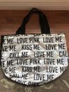 Victorias Secret Pink Holographic Kiss Me Love Me Beach Tote Book Bag Backpack