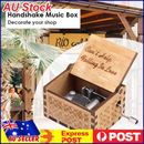 Beautiful Handmade Wooden Music Box Carved Mechanism Child Gift with Golden Lock