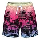 Ript Essentials Boys Quick Dry UV 50 Sun Protection Swimming Swim Shorts Trunks, Pink, 11-12 Years