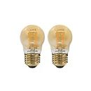 paul russells LED Filament Golf Ball Light Edison Screw E27, 20W Equivalent Replacement G45 Bulb, 2.5W 200LM LED 2200K Amber Lamps, Home Ceiling Chandelier Energy Saving Lightbulbs, Pack of 2