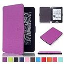 MOKASE Case Compatible with 6" Kindle Paperwhite (Fits 2012,2013,2015,2016 Version), Model NO: EY21 / DP75SDI, PU Leather Hard Case Protective Case Cover with Smart Wake/Sleep Funtion, Purple