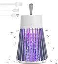 Bug Zapper Indoor & Outdoor,Rechargeable Mosquito Trap and Fly Killer Portable with USB, Ultraviolet and Security Grid,Hangable Mosquito Lamp for Home,Bedroom, Backyard, Camping Using, Grey
