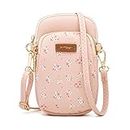 Small Crossbody Purse for Girls, Techcircle PU Leather Cell Phone Wallet Shoulder Bag with Removable Strap for iPhone 12/11/10/8/7, Galaxy Note8/Note9/S9+/S10+/S20 FE, LG Stylo 4/G8/G7/V50, Pink