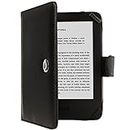 TECHGEAR Black Kindle PU Leather Folio Case Cover With Magnetic Clasp made for Amazon Kindle eReader & Kindle Paperwhite with 6 inch Screen including 2022 Kindle e reader 6" [Book Style]