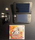 Nintendo 3DS XL Red Console+ Charging Cable + SD Card+ 1 Game (Pokémon Sun 2016)