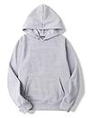 RACIOUSE Cotton Fleece Trending in Solid Colour Men Full Sleeves kangaro Pocket Hooded Sweatshirt Hoodie Grey L