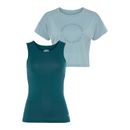 Funktionsshirt FAYN SPORTS "Cropped Top" Gr. 34, blau (eisblau, petrol) Damen Shirts Funktionsshirts