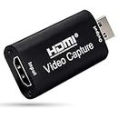 USB 3.0 Capture Card, HBAVLINK HDMI to USB Adapter Video Capture Card 1080p 60Hz Capture for Gaming Streaming, Compatible with Nintendo Switch, PS5, PS4, Xbox One, Xbox Series X/S, DSLR Camera, etc.