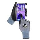 LIO FLEX Safety Work Gloves - 3 Pairs, Seamless Knit Work Gloves with Touch Screen Capability, Firm Grip, High Dexterity & Comfort Fit Work Gloves for Men & Women, Lightweight & Thin (Gray, M)