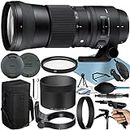 Sigma 150-600mm 5-6.3 Contemporary DG OS HSM Lens for Nikon F-Mount with UV Filter + Case + Pistol Grip Tripod + Cleaning Kit + A-Cell Accessory Bundle