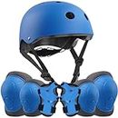 Youth & Kids Rider Helmet and Skateboard Knee Pads Elbow Pads Wrist Guards for Child Roller Skates Scooter Inline Skating Cycling BMX Bike Riding Outdoor Extreme Multi-Sports Protection Gear Set