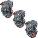 Motique Accessories Set of 3 Seamless Face Mask Bandanas for Dust, Outdoors