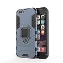 PrimeLike Robot Armor Shockproof Soft TPU and Hard PC Back Cover with Ring Case for Apple iPhone 6s - Blue