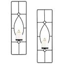 Wall Candle Holder for Pillar Tea Light Candles Decorative Candle Sconces Hanging Black Metal Wall Decorations with Modern Art Design for Living Room, Bathroom, Dining Room, Set of 2